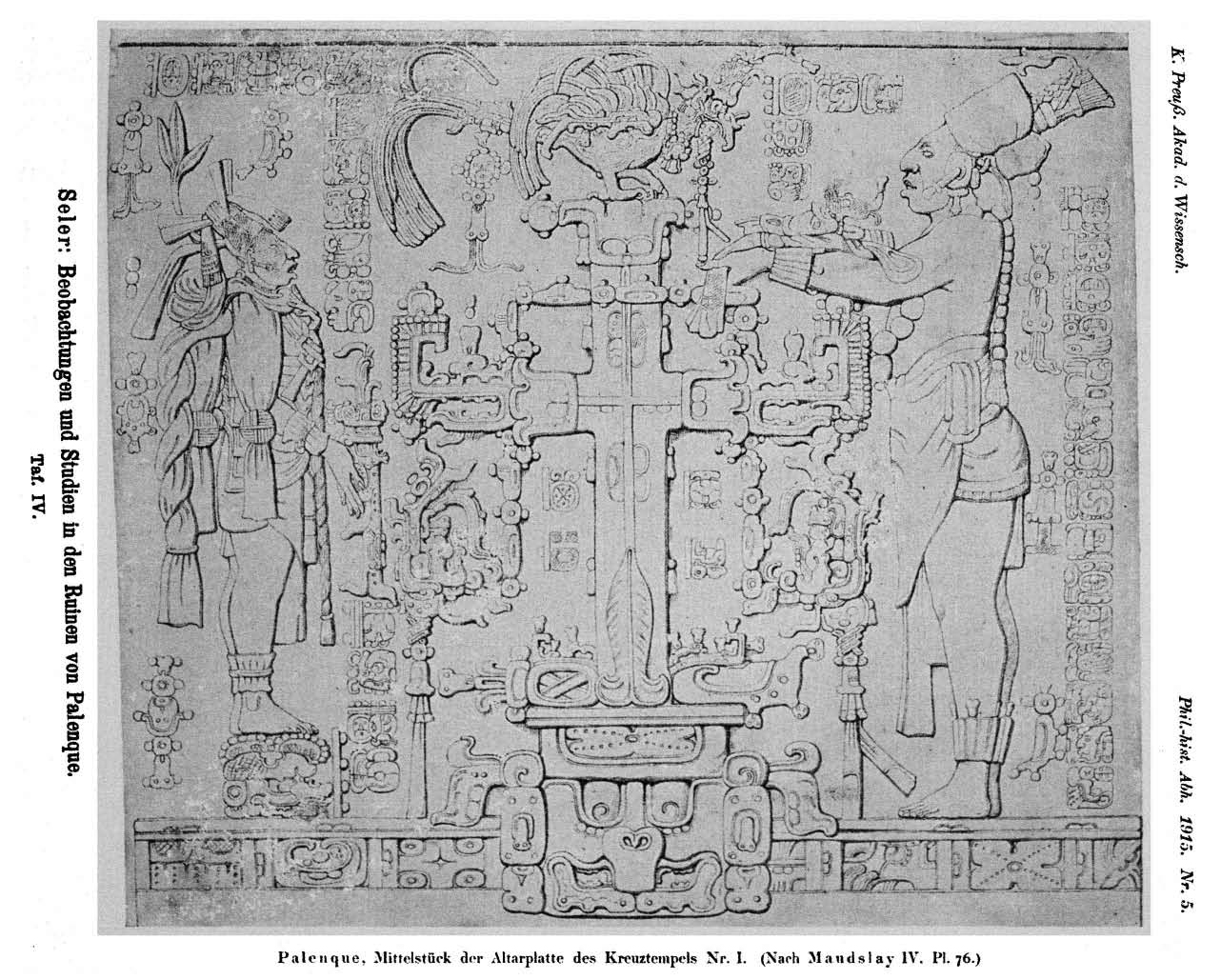 altarbild des kreuztempels von palenque