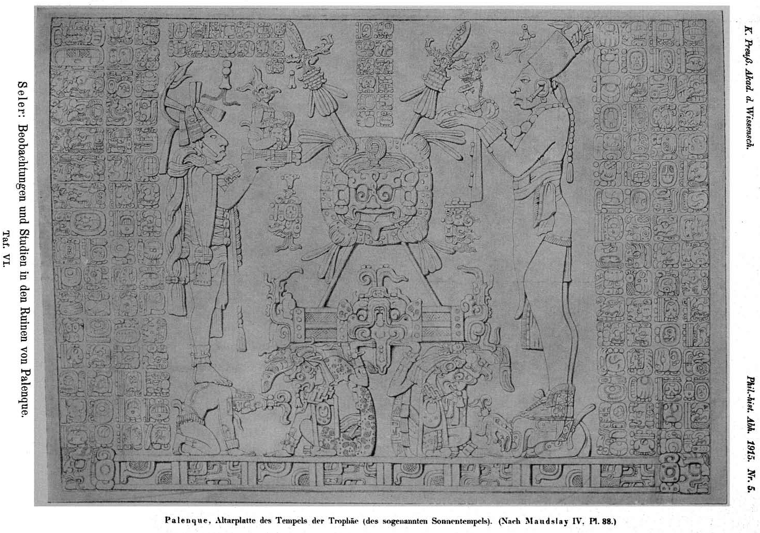 altarbild des sonnentempels von palenque